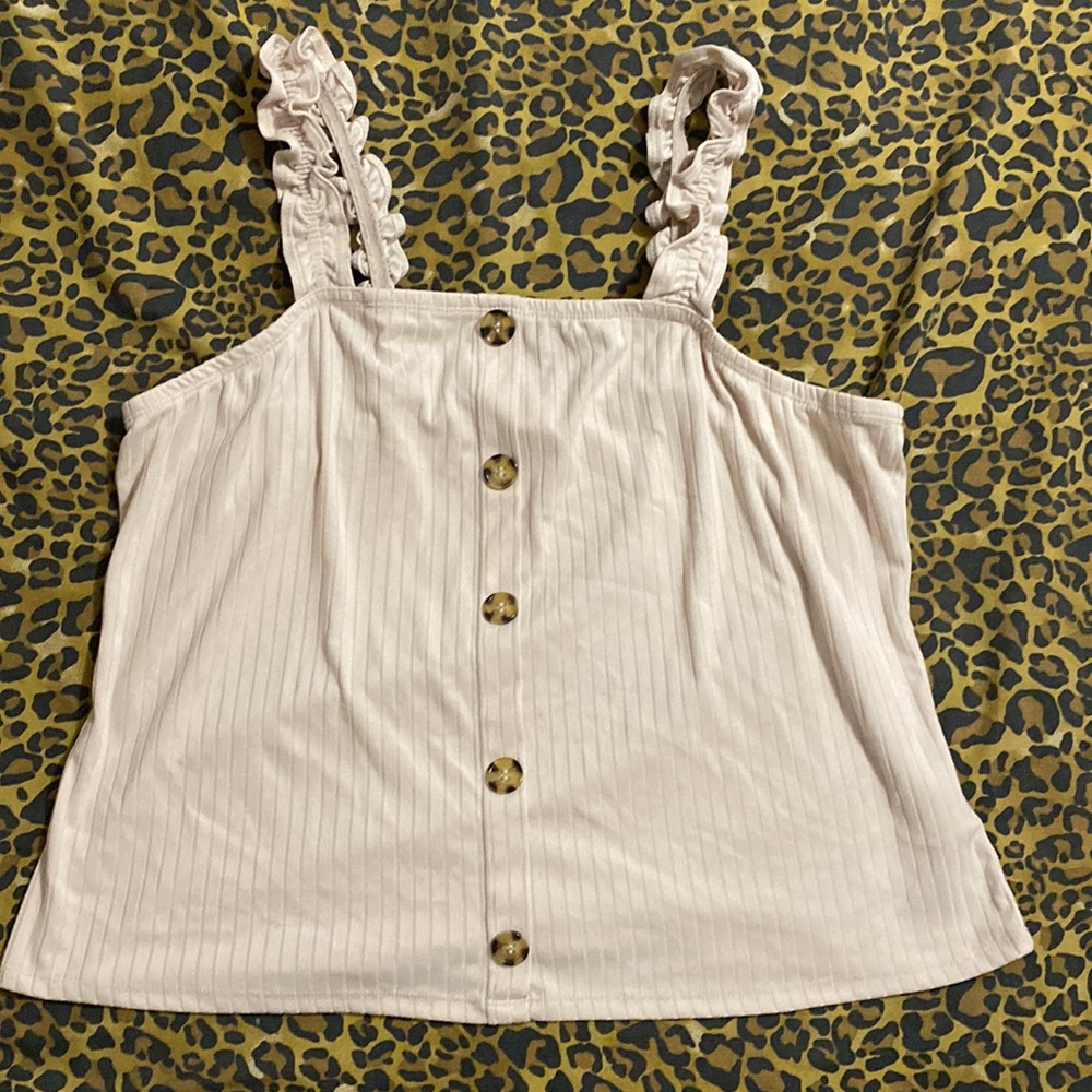 Women’s short tank top Shirt, Cream Color Size 3X or Size 21